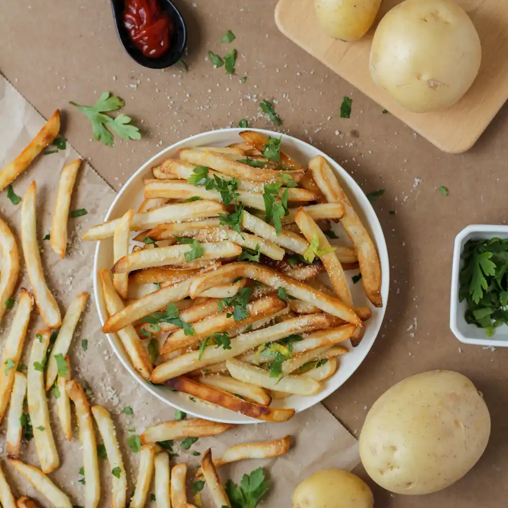 A delicious dish of fish and chips.